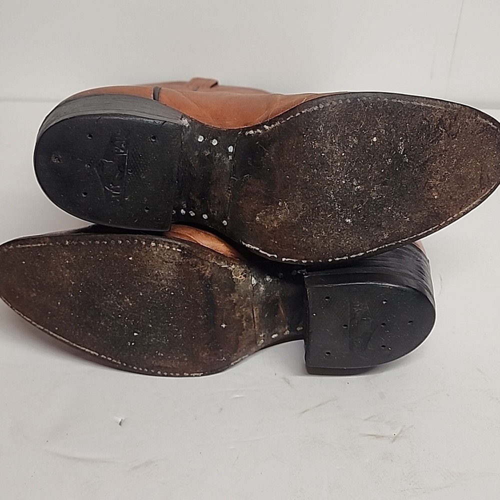 Tony Lama Cats Paw Vintage brown leather cowboy boots sz 8M/9.5W UNISEX YeeHaw!! - Picture 8 of 11